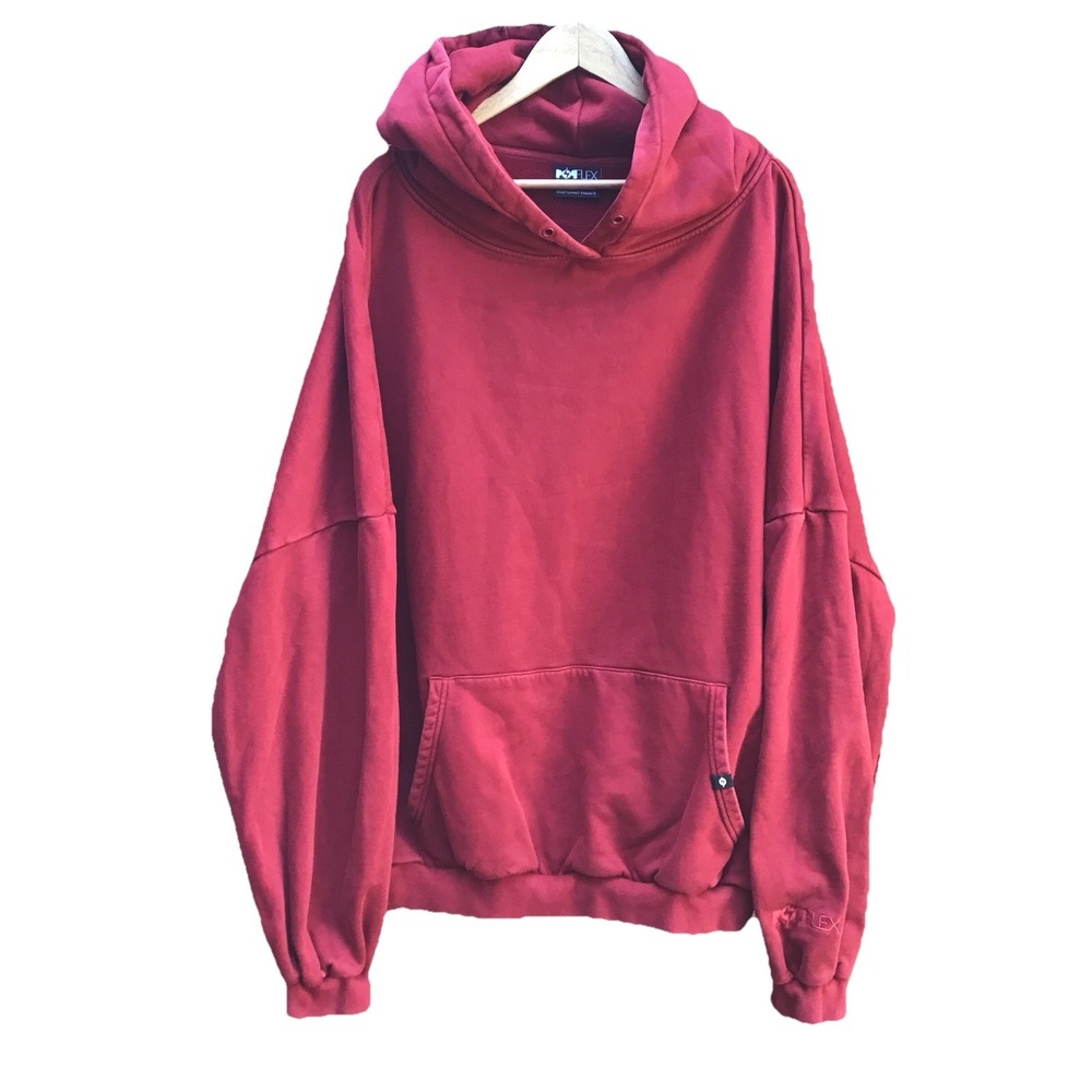 POPflex Oversized Hoodie Women's 1X/3X Red Burgundy Baggy Pullover